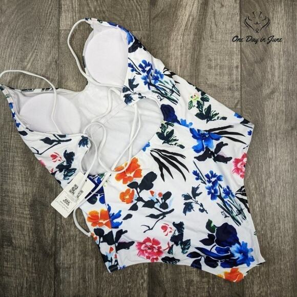 Ekouaer V Neck High Cut One Piece Swimsuit Size XL - Picture 4 of 4